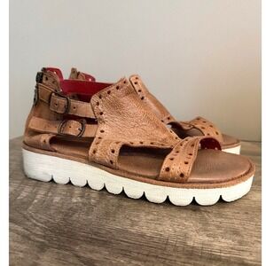 Bed Stu Platform Gladiator Sandals Tan Leather Womens 10 Chunky Boho